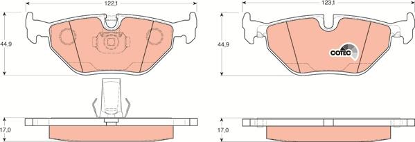 TRW GDB1265 - Brake Pad Set, disc brake onlydrive.pro