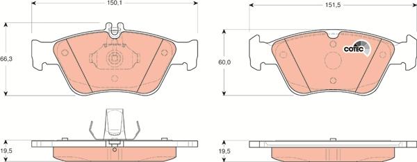 TRW GDB1205 - Brake Pad Set, disc brake onlydrive.pro