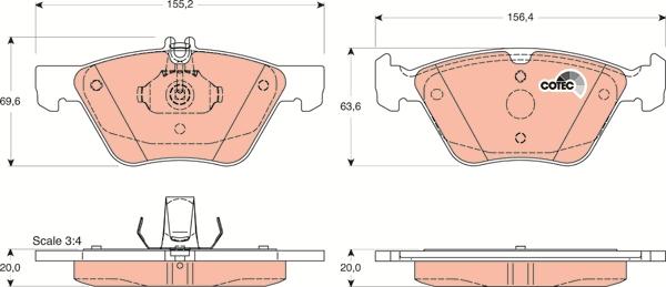 TRW GDB1215 - Brake Pad Set, disc brake onlydrive.pro