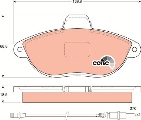 TRW GDB1216 - Brake Pad Set, disc brake onlydrive.pro