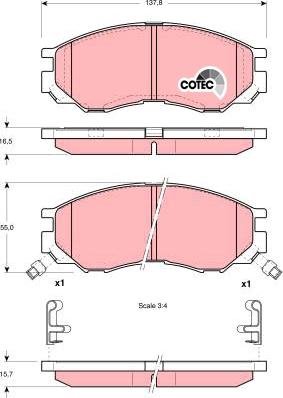 TRW GDB1286 - Brake Pad Set, disc brake onlydrive.pro