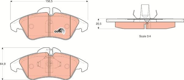 TRW GDB1220 - Brake Pad Set, disc brake onlydrive.pro