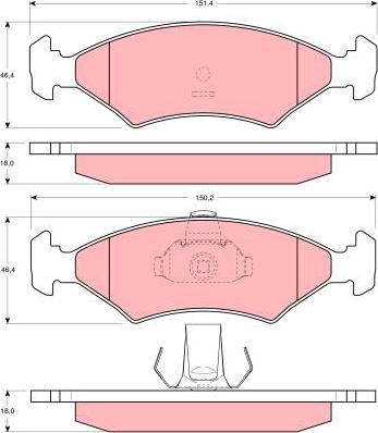 TRW GDB1222 - Brake Pad Set, disc brake onlydrive.pro