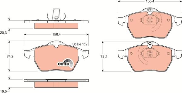 TRW GDB1271 - Brake Pad Set, disc brake onlydrive.pro