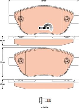 TRW GDB1750 - Brake Pad Set, disc brake onlydrive.pro