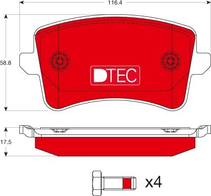 TRW GDB1765DTE - Тормозные колодки, дисковые, комплект onlydrive.pro