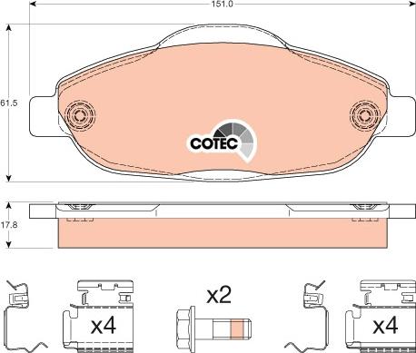 TRW GDB1761 - Brake Pad Set, disc brake onlydrive.pro