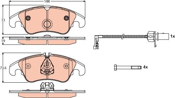 TRW GDB1768 - Brake Pad Set, disc brake onlydrive.pro