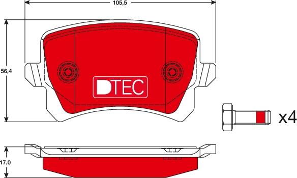 TRW GDB1763DTE - Stabdžių trinkelių rinkinys, diskinis stabdys onlydrive.pro