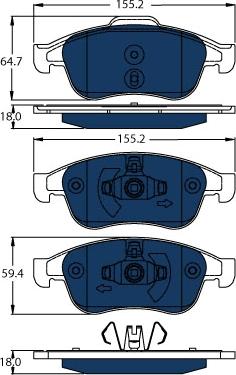 TRW GDB1789BTE - Тормозные колодки, дисковые, комплект onlydrive.pro