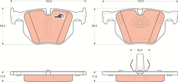 TRW GDB1730 - Brake Pad Set, disc brake onlydrive.pro