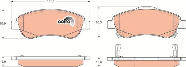 TRW GDB3445 - Brake Pad Set, disc brake onlydrive.pro