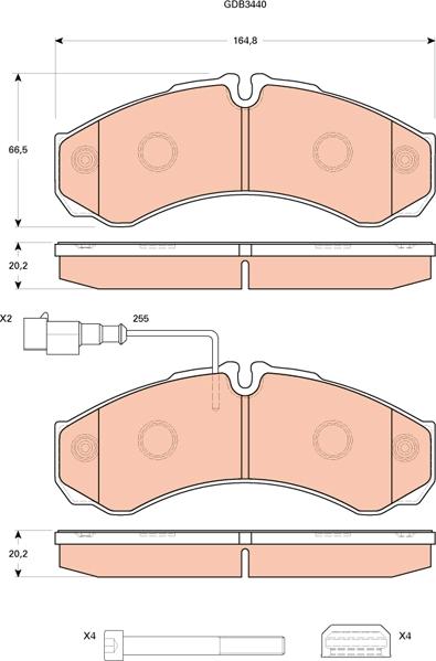 TRW GDB3440 - Brake Pad Set, disc brake onlydrive.pro