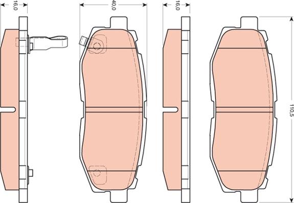 TRW GDB3442 - Brake Pad Set, disc brake onlydrive.pro