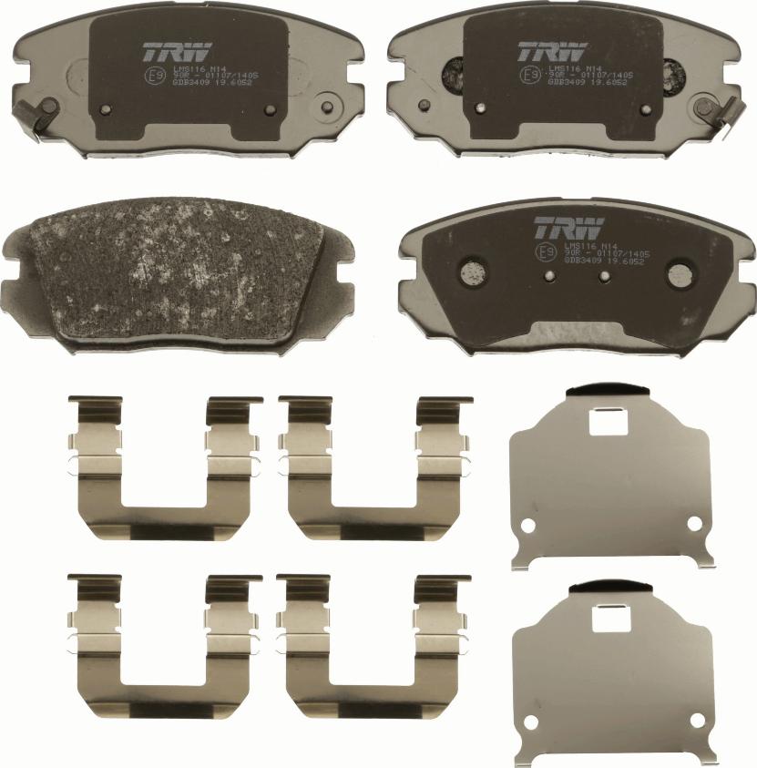 TRW GDB3409 - Brake Pad Set, disc brake onlydrive.pro