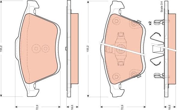 TRW GDB3400 - Brake Pad Set, disc brake onlydrive.pro