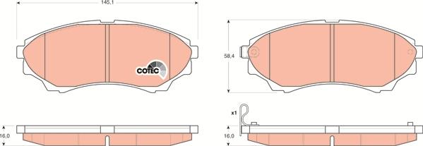 TRW GDB3403 - Brake Pad Set, disc brake onlydrive.pro