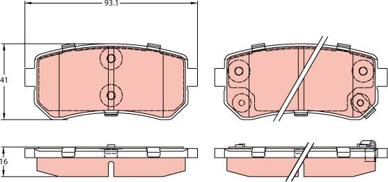 TRW GDB3421 - Brake Pad Set, disc brake onlydrive.pro