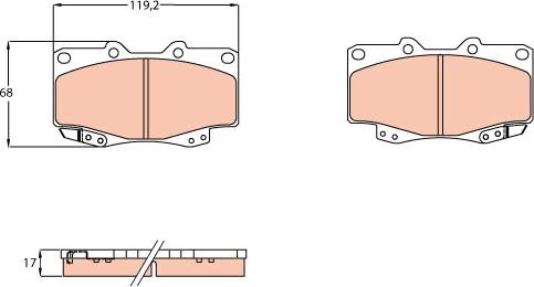 TRW GDB3428 - Piduriklotsi komplekt,ketaspidur onlydrive.pro