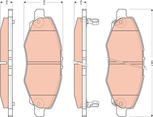 TRW GDB3427 - Brake Pad Set, disc brake onlydrive.pro