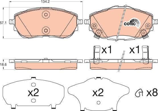 TRW GDB3598 - Brake Pad Set, disc brake onlydrive.pro