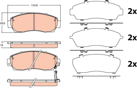 TRW GDB3581 - Brake Pad Set, disc brake onlydrive.pro