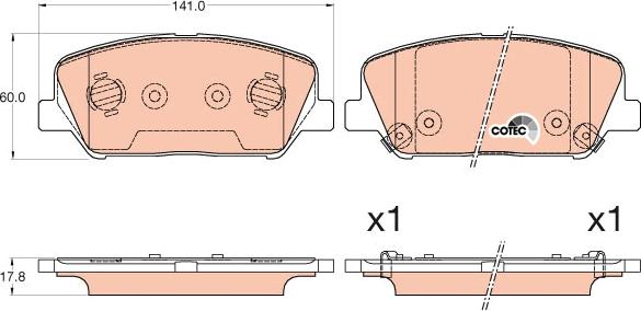 TRW GDB3582 - Brake Pad Set, disc brake onlydrive.pro