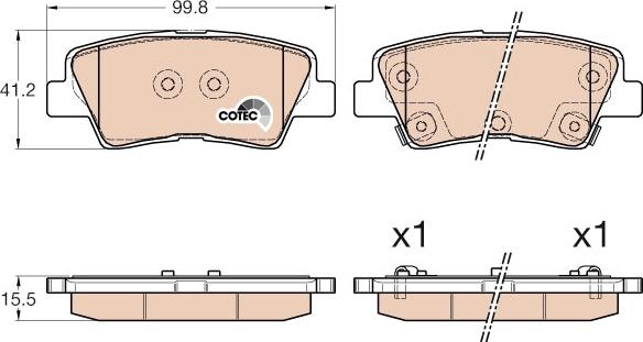 TRW GDB3537 - Brake Pad Set, disc brake onlydrive.pro