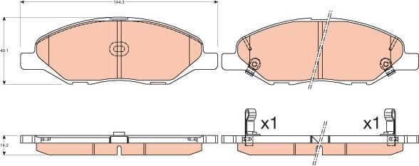 TRW GDB3577 - Brake Pad Set, disc brake onlydrive.pro