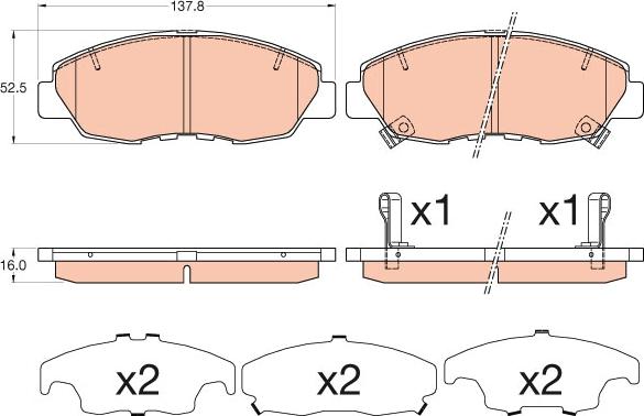 TRW GDB3609 - Brake Pad Set, disc brake onlydrive.pro