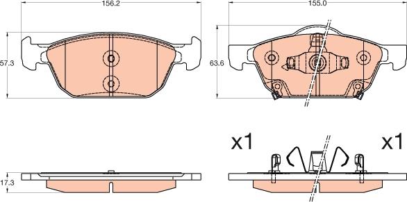 TRW GDB3600 - Brake Pad Set, disc brake onlydrive.pro