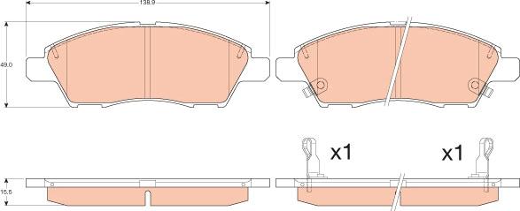 TRW GDB3613 - Brake Pad Set, disc brake onlydrive.pro