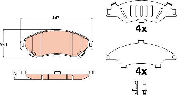 TRW GDB3633 - Brake Pad Set, disc brake onlydrive.pro