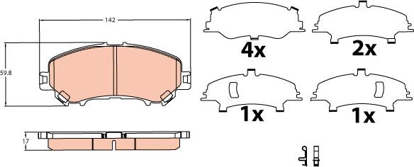 TRW GDB3622 - Brake Pad Set, disc brake onlydrive.pro