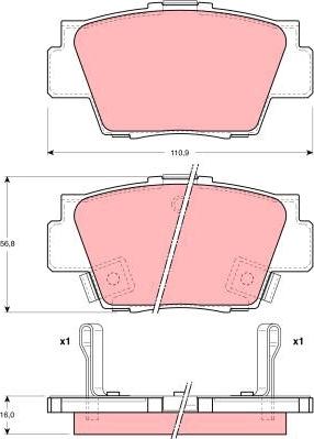 TRW GDB3039 - Brake Pad Set, disc brake onlydrive.pro