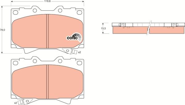 TRW GDB3197 - Piduriklotsi komplekt,ketaspidur onlydrive.pro