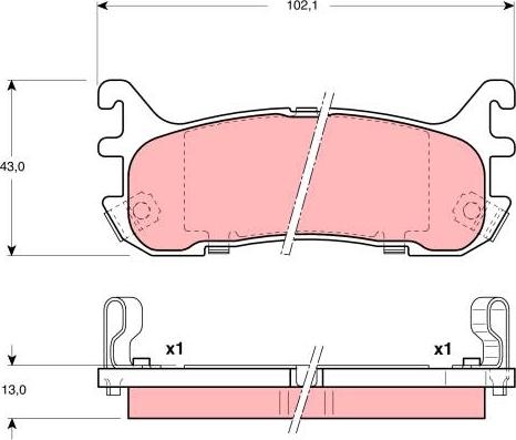 TRW GDB3129 - Brake Pad Set, disc brake onlydrive.pro