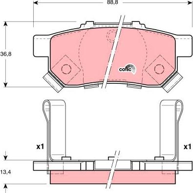 TRW GDB3174 - Piduriklotsi komplekt,ketaspidur onlydrive.pro