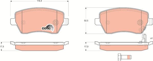 TRW GDB3396 - Brake Pad Set, disc brake onlydrive.pro