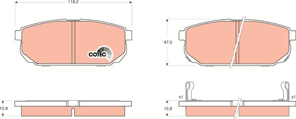 TRW GDB3344 - Brake Pad Set, disc brake onlydrive.pro