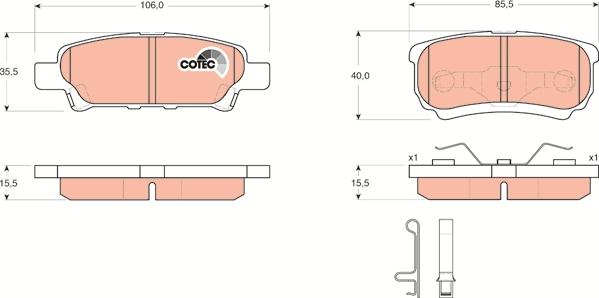 TRW GDB3341 - Brake Pad Set, disc brake onlydrive.pro