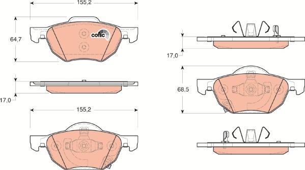 TRW GDB3355 - Brake Pad Set, disc brake onlydrive.pro