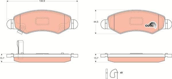 TRW GDB3363 - Brake Pad Set, disc brake onlydrive.pro