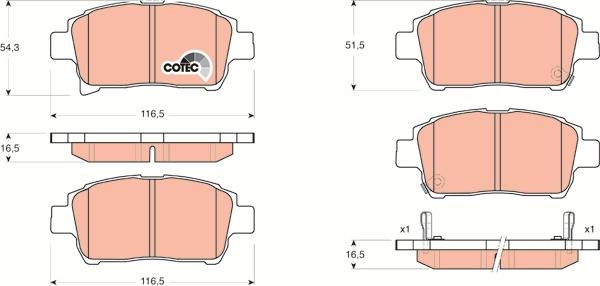 TRW GDB3317 - Piduriklotsi komplekt,ketaspidur onlydrive.pro