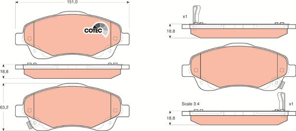 TRW GDB3336 - Brake Pad Set, disc brake onlydrive.pro