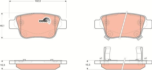 TRW GDB3337 - Brake Pad Set, disc brake onlydrive.pro