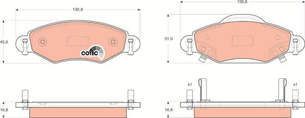 TRW GDB3324 - Brake Pad Set, disc brake onlydrive.pro