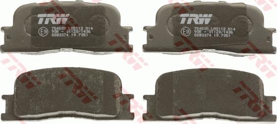 TRW GDB3374 - Brake Pad Set, disc brake onlydrive.pro