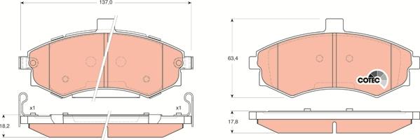 TRW GDB3378 - Brake Pad Set, disc brake onlydrive.pro