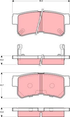 TRW GDB3258 - Piduriklotsi komplekt,ketaspidur onlydrive.pro